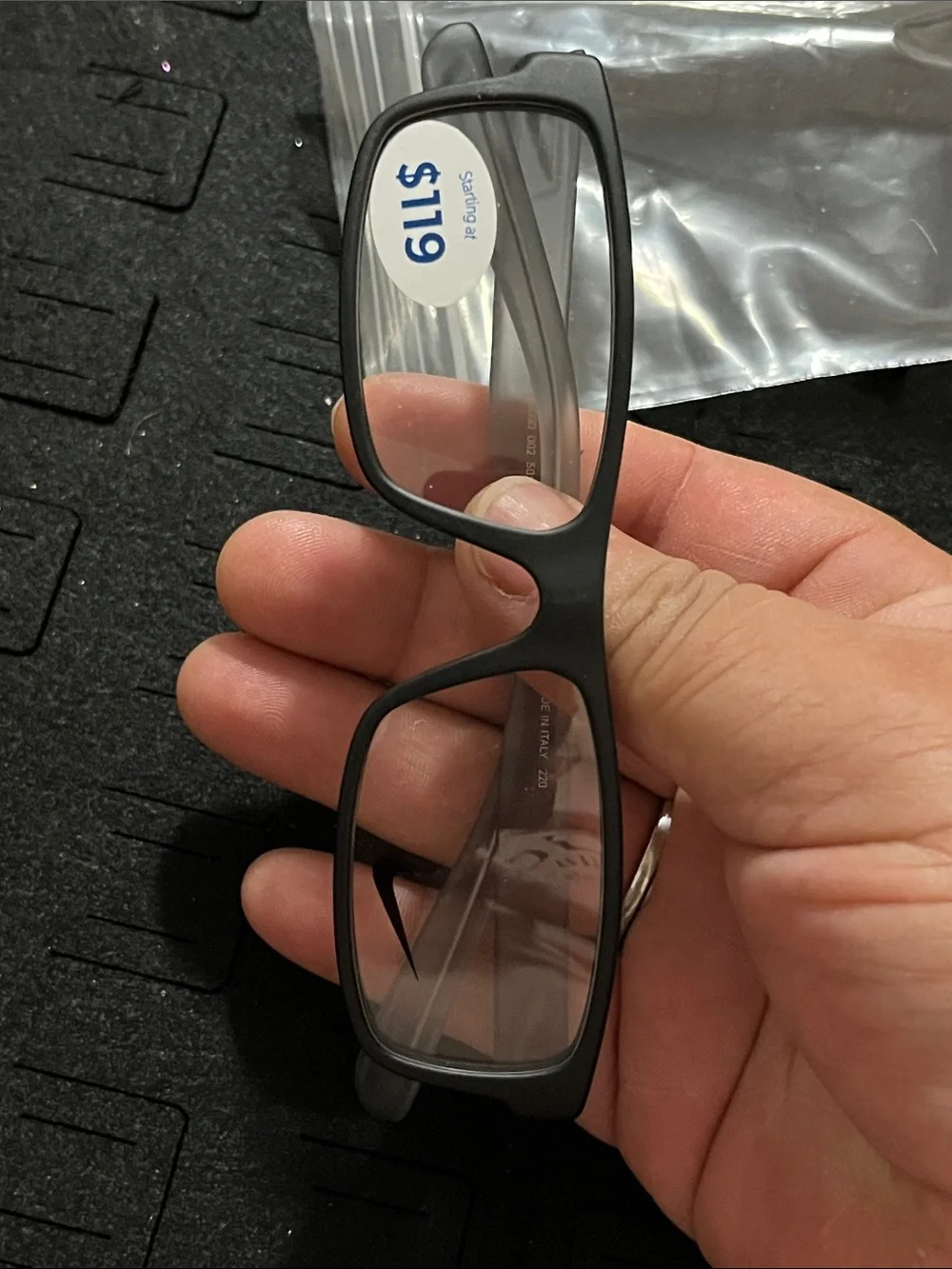 Nike Matte Black Rectangular Prescription Glasses